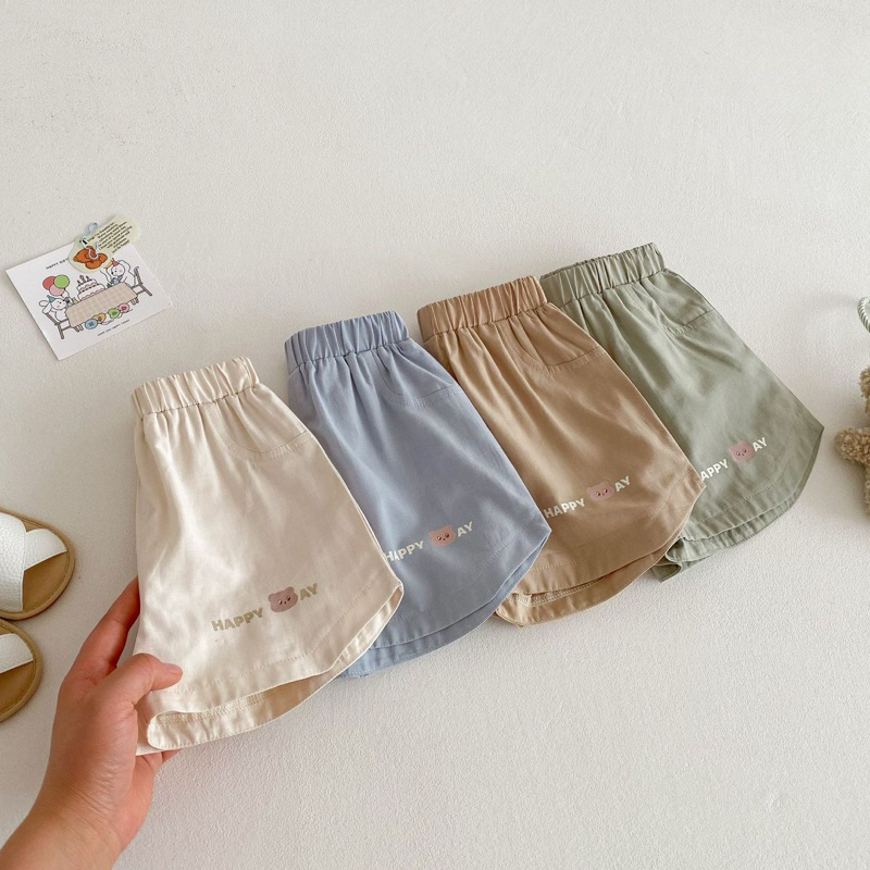 (Order) Quần kaki chun hình gấu, mặt sau túi thêu gấu dành cho bé trai