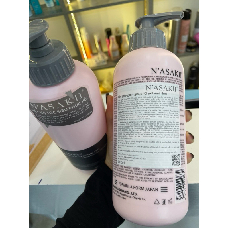 Dầu Gội Xả tinh chất dầu dừa NASAKI 1000ml