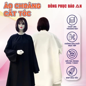 Áo Choàng Cắt Tóc Có Tay Nam/ Nữ Cao Cấp Chuyên Nghiệp Giá Rẻ-Phía Sau Có Miếng Dán