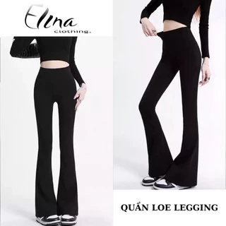 Quần Legging Nữ Ống Loe Chất Umi Co Giãn Cao Cấp Nâng Mông, Quần Loe Lưng Cao Hách Dáng