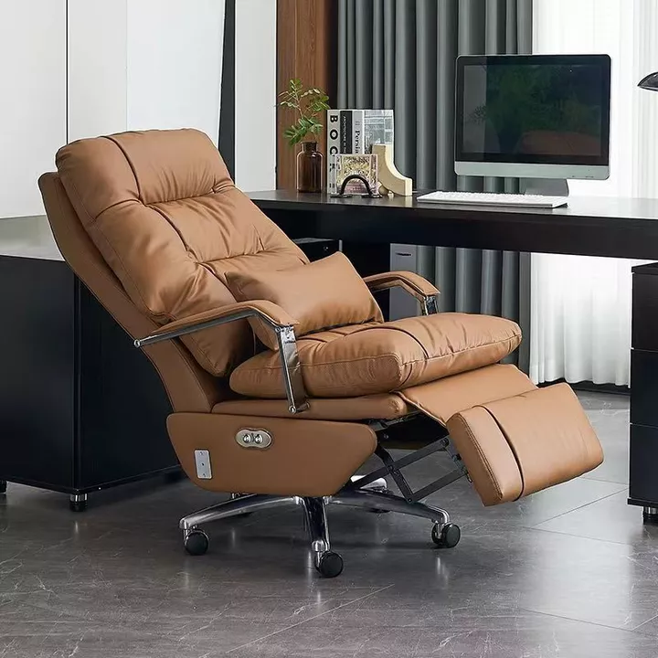 🔥Ghế giám đốc điện, ghế văn phòng bọc da thoải mái, ghế massage ngả lưng, ghế công thái học04
