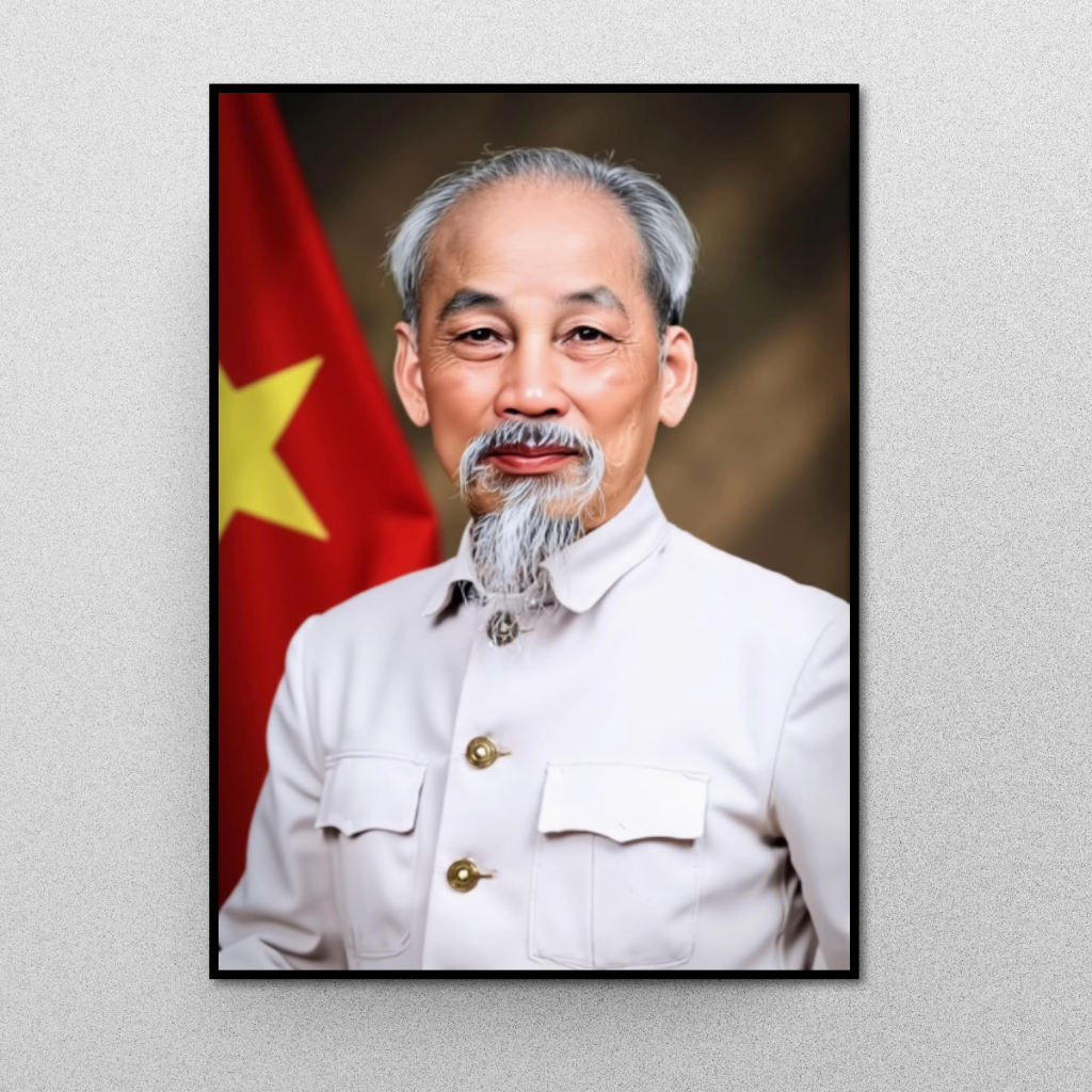 Tranh Tư Tưởng Của Hồ Chí Minh, Nguyễn Phú Trọng - Tranh Gỗ Treo Tường Tráng Gương Khung Composite Decor Góc Làm Việc