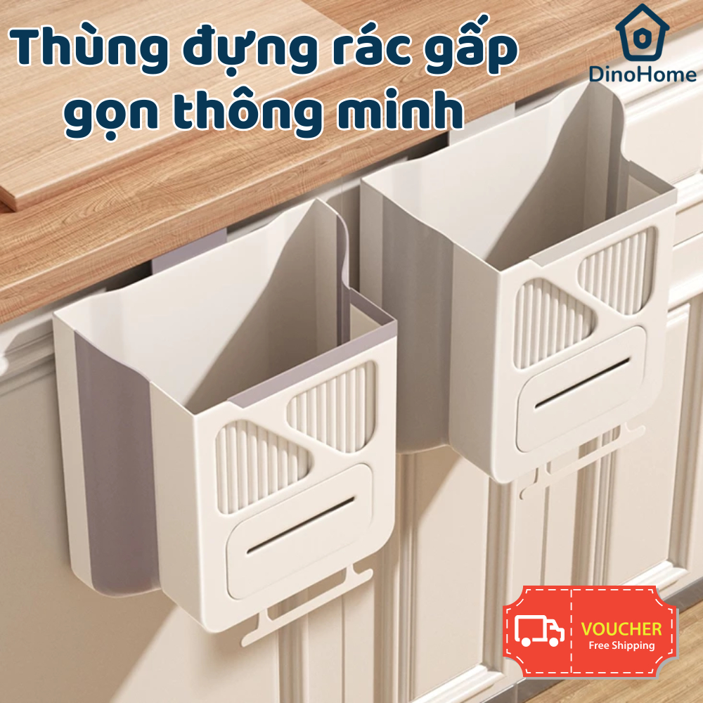 Thùng rác treo tủ bếp gấp gọn thông minh có ngăn đựng túi rác tiện lợi,Thùng rác treo tường có thể tháo rời dễ di chuyển