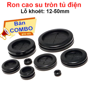 Đệm Cao Su Ron Cao Su Đen - Luồn Dây Tủ Điện 12-50mm, Lắp Đặt Dễ Dàng