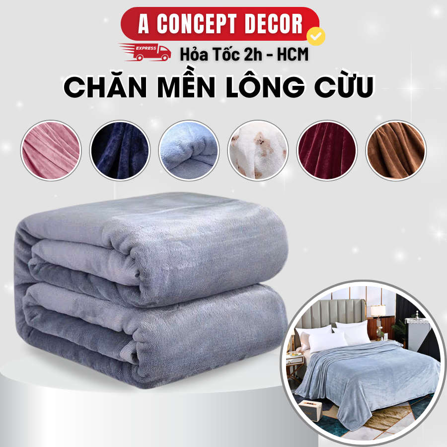 Ảnh Chăn Lông Cừu Siêu Mềm Mịn Ấm Áp Cao Cấp Không Rụng Lông Mền Ngủ Văn Phòng Dùng được Mùa Hè Và Đông 1m6x2m/1m8x2m 1