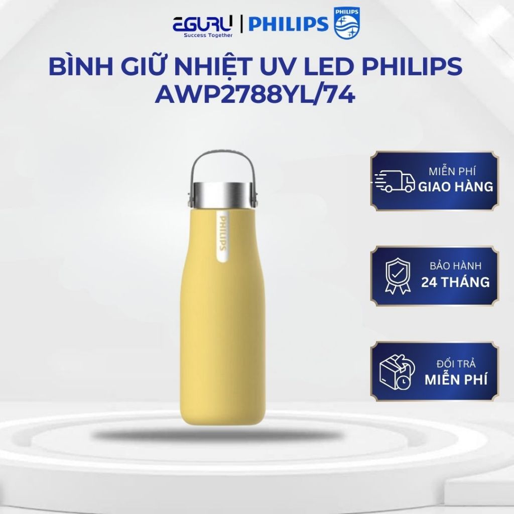 Bình Giữ Nhiệt Thông Minh UV Led Philips AWP2788YL/74 Vàng Chính Hãng Bảo Hành 2 Năm