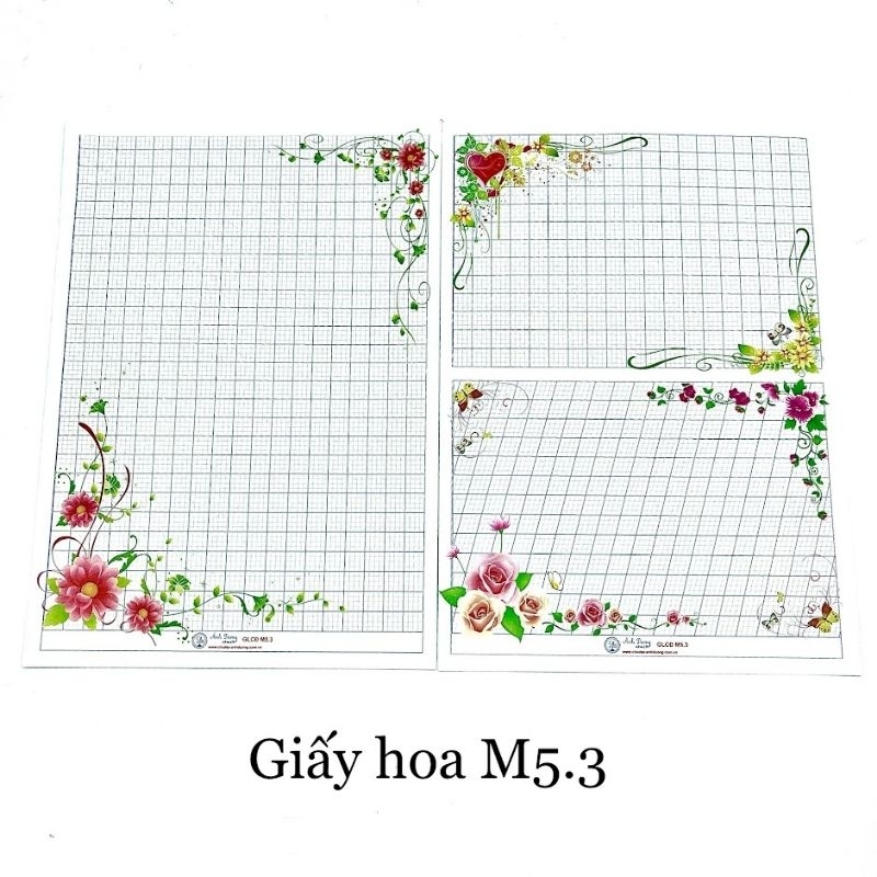Giấy Hoa Viết Chữ Đẹp - Sét 20 Tờ