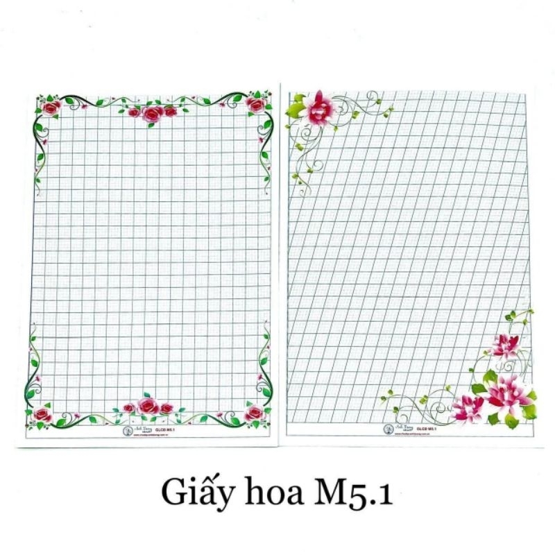 Giấy Hoa Viết Chữ Đẹp - Sét 20 Tờ