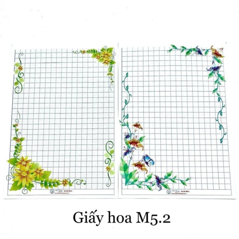 Giấy Hoa Viết Chữ Đẹp - Sét 20 Tờ