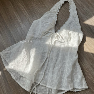 SEA TOP | Áo cổ yếm phối ren phong cách mùa hè | ByMintt