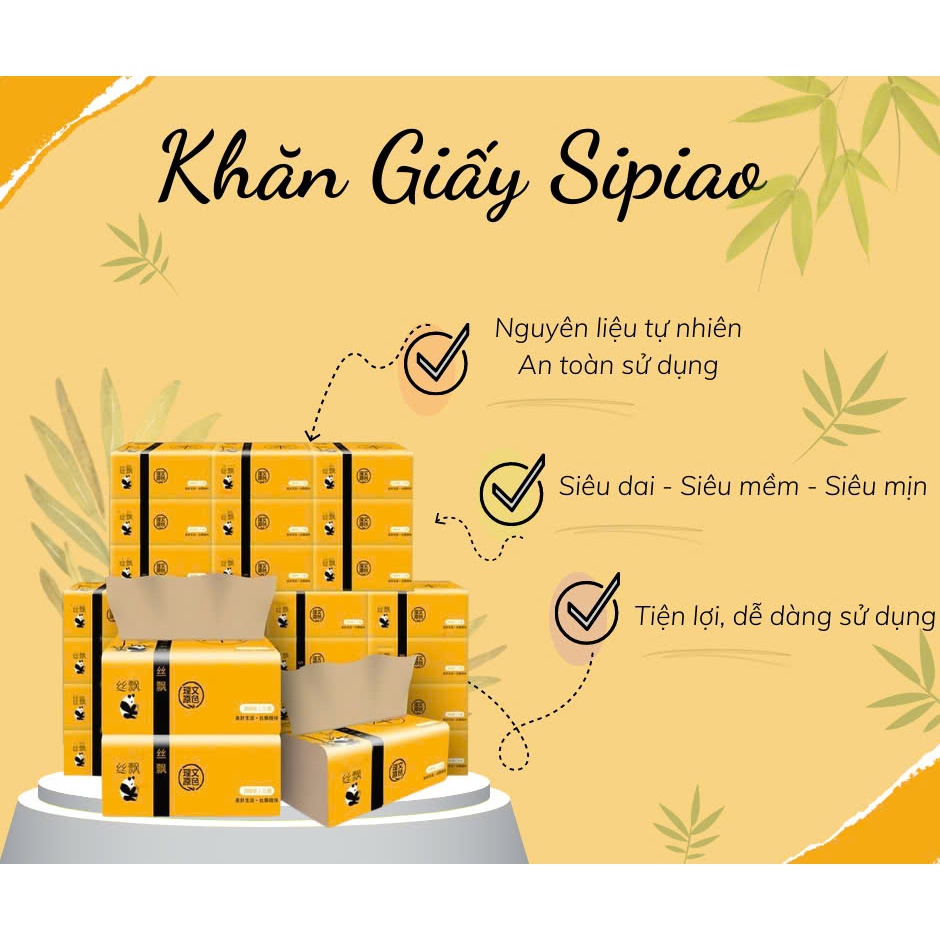 ( DÙNG THỬ ) 1 Gói giấy ăn gấu trúc SIPIAO nội địa trung giấy dai mềm mịn