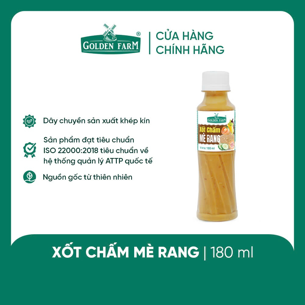 Xốt Chấm Mè Rang Golden Farm 180ml, vị ngon tươi mới, hậu chua thanh ...
