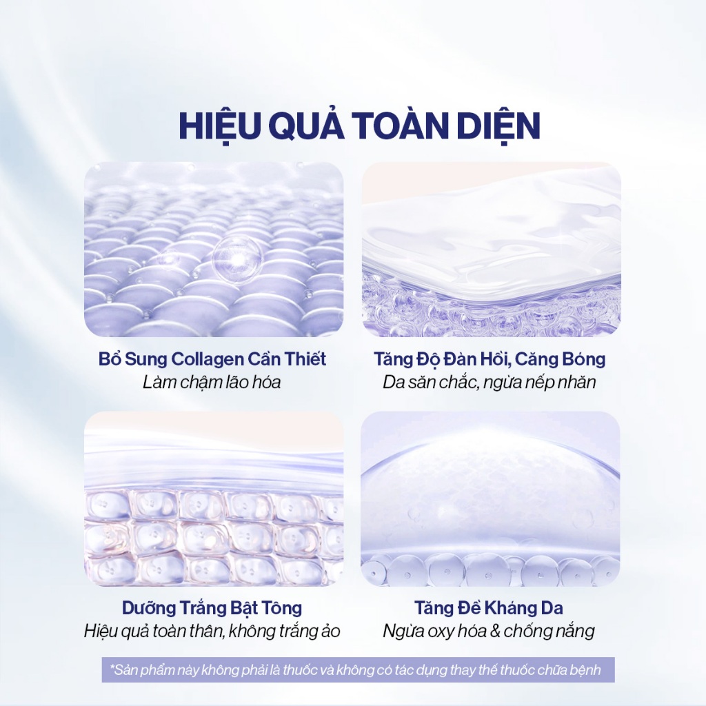 Ảnh Combo Căng Bóng Trắng Da Bột Ngậm Glutathione C (3g x 30 gói) và Bột Uống Collagen Gilaa (2g x 60 gói) 4