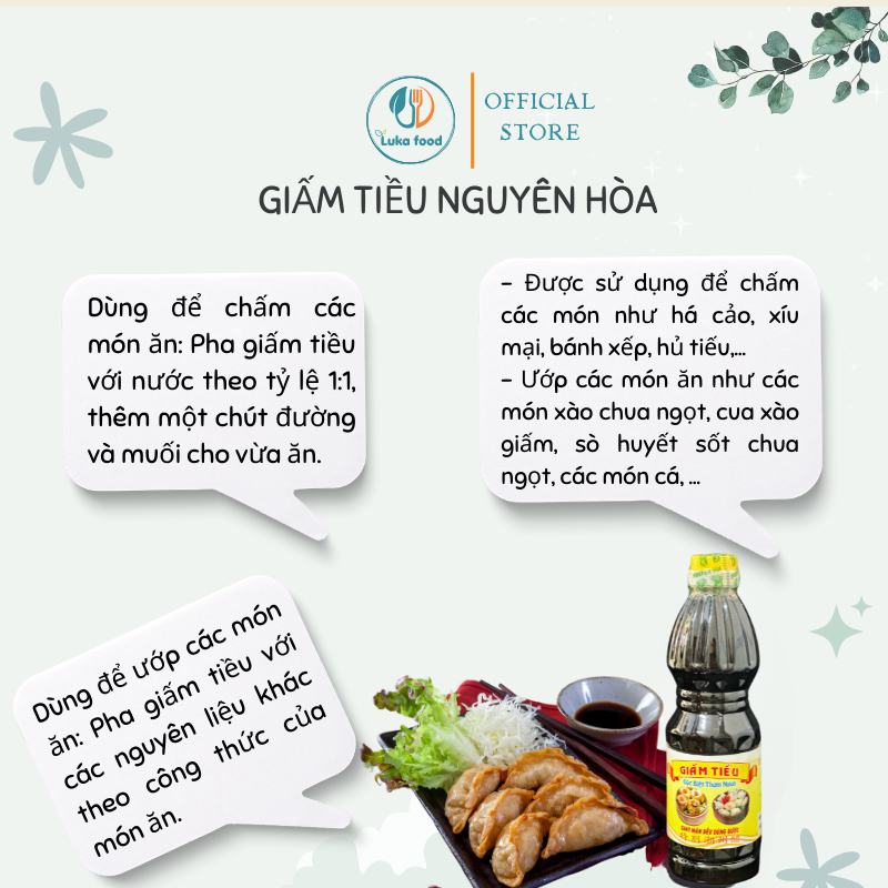 Giấm Tiều Nguyên Hòa Chai 500ml - Giấm Đỏ Pha Nước Chấm Hủ Tiếu, Làm Sốt Chua Ngọt, Há Cảo Chuẩn Vị Hoa Luka Food
