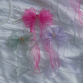 🌸 [KN02] Kẹp Tóc Handmade Cho Bé Gái Nơ Đá Đuôi Cá Voan