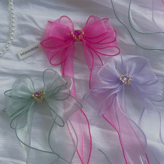 🌸 [KN02] Kẹp Tóc Handmade Cho Bé Gái Nơ Đá Đuôi Cá Voan