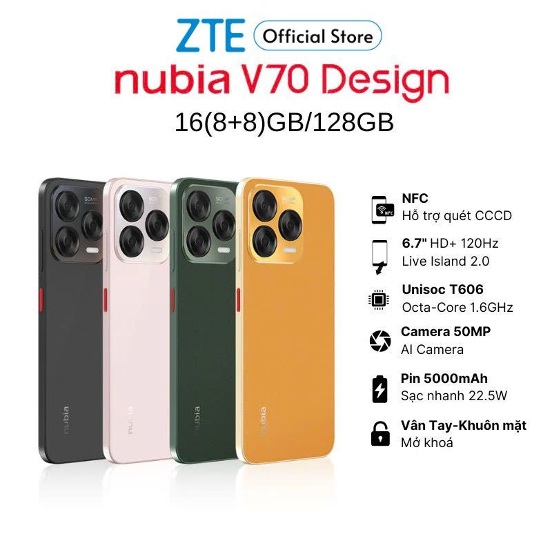 Ảnh Điện thoại Nubia V70 Design 8GB/128GB I Pin 5000mAh I Camera 50mp I 6.7" 120Hz I Hỗ trợ NFC - Hàng Chính Hãng 1