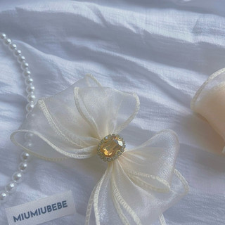 [KN03] Kẹp Tóc Handmade Cho Bé Gái Nơ Đá Vải Voan