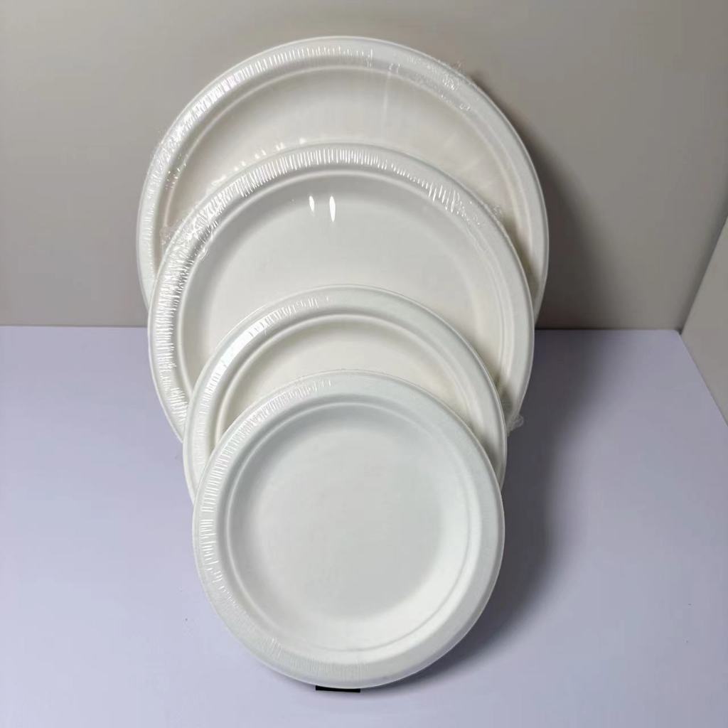Túi 50 đĩa nhựa trắng dùng 1 lần đựng  xôi,chè ,bánh ,kẹo hoa quả tiện dụng