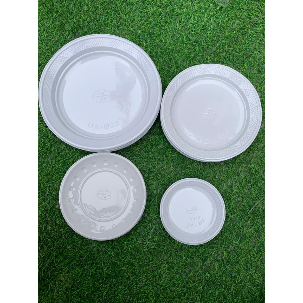 Túi 50 đĩa nhựa trắng dùng 1 lần đựng  xôi,chè ,bánh ,kẹo hoa quả tiện dụng