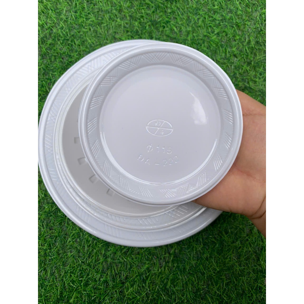 Túi 50 đĩa nhựa trắng dùng 1 lần đựng  xôi,chè ,bánh ,kẹo hoa quả tiện dụng