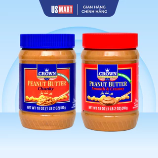 Bơ Đậu Phộng Crown Peanut Butter 510g (Nhiều Loại)