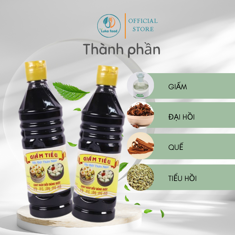 Giấm Tiều Nguyên Hòa Chai 500ml - Giấm Đỏ Pha Nước Chấm Hủ Tiếu, Làm Sốt Chua Ngọt, Há Cảo Chuẩn Vị Hoa Luka Food