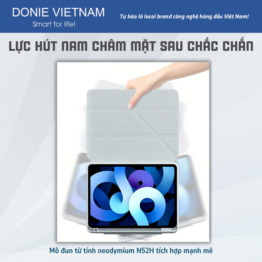 Ốp Lưng Xoay 720° Tháo Rời Linh Hoạt Khay Đựng Bút Ẩn Cho iPad Air 4/5 Gen 10/11 Pro 11 |  DONIE P08