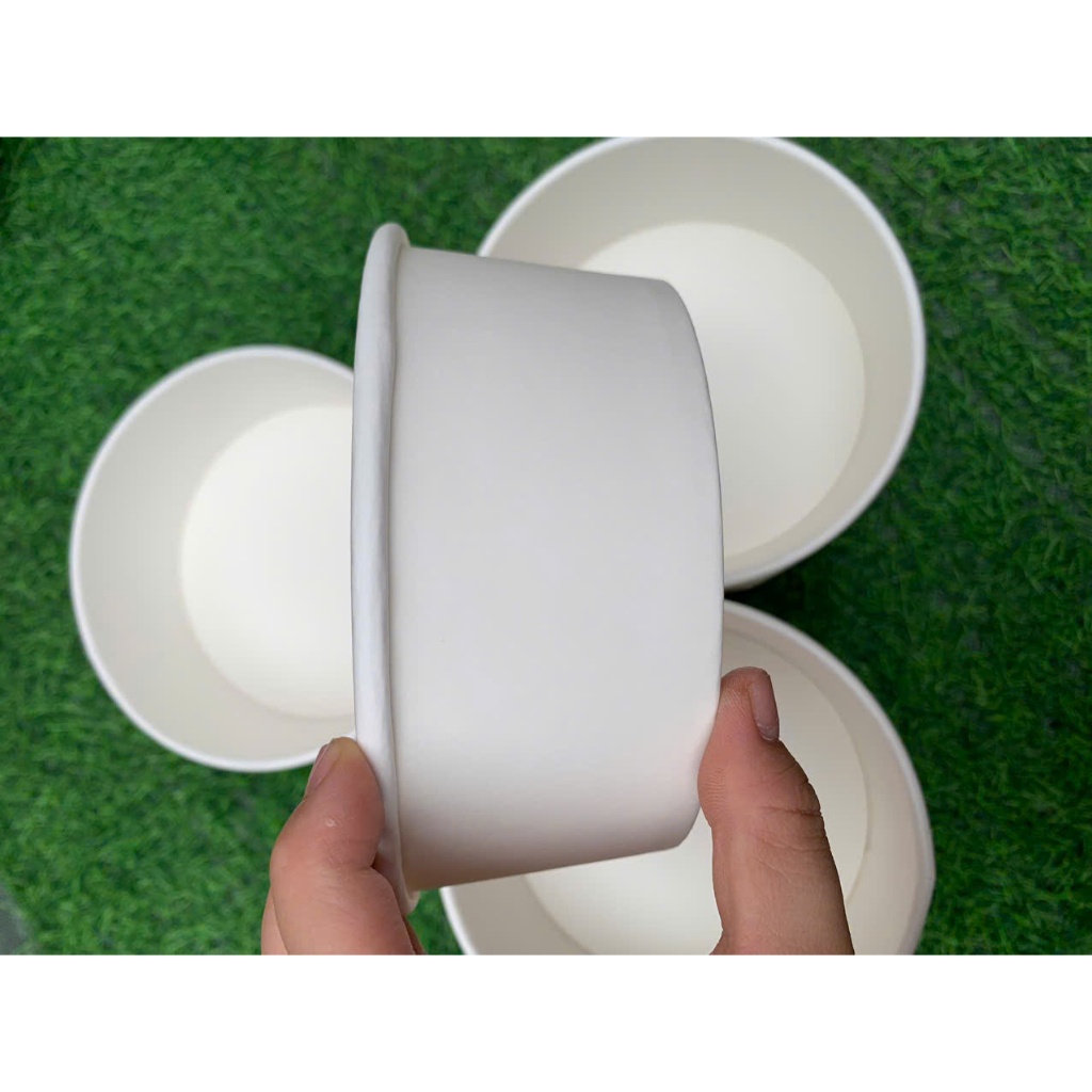 Bát Tô Giấy Kraft kèm nắp 750ml 1000ml 500ml  Đựng Thực Phẩm đựng bún phở salat, bánh, cơm, mỳ