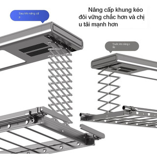 Giàn phơi quần áo điều khiển từ xa , nâng hạ tự động thông minh  tiện lợi, có chế độ sấy + tia uv