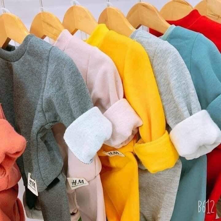 COMBO 5 BỘ NỈ BÔNG TRƠN CHO BÉ TRAI VÀ GÁI SIZE CHO BÉ 6-18KG