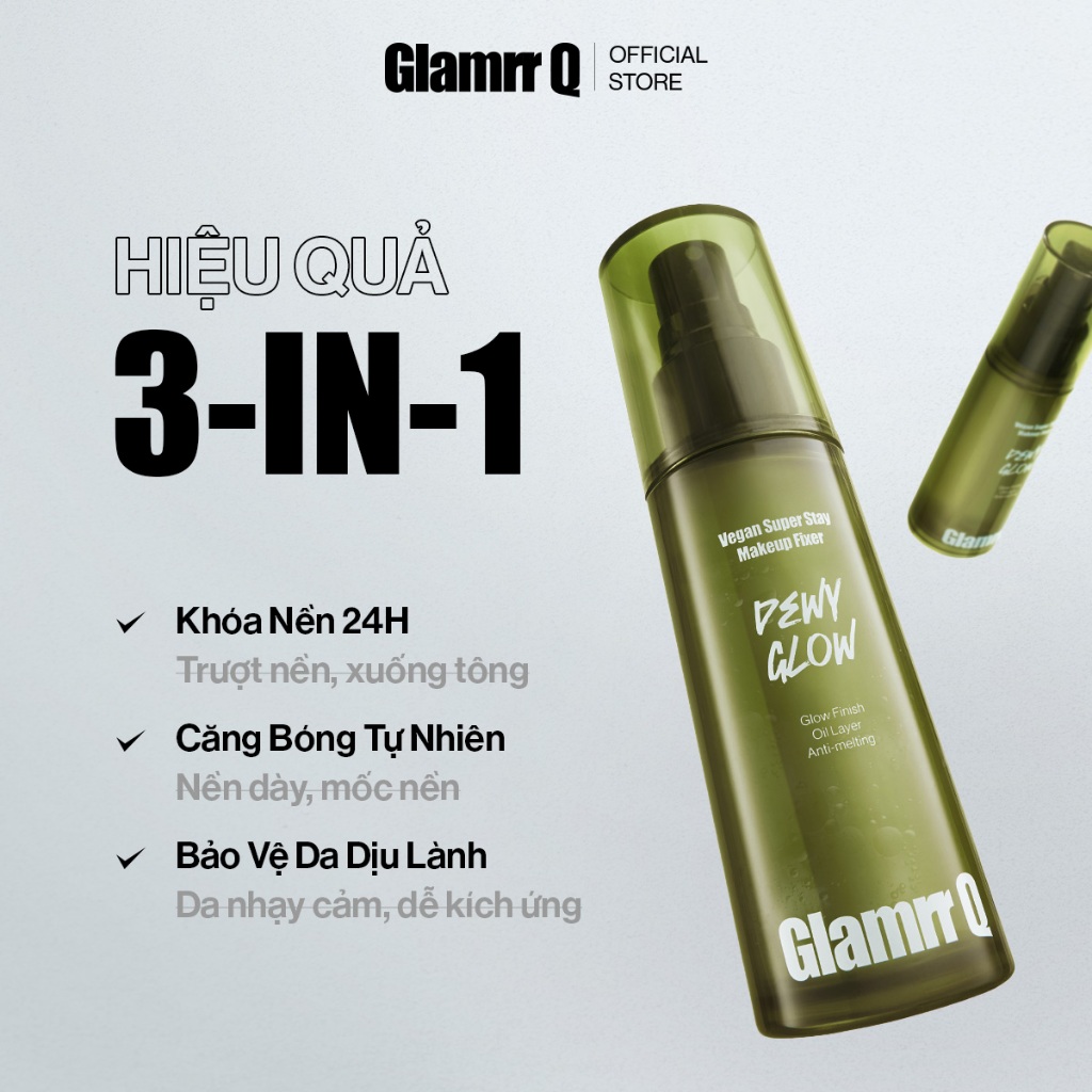 Ảnh Xịt Khóa Nền Cố Định Glamrr Q Vegan Super Stay Makeup Fixer 50ml (1 chai) 2