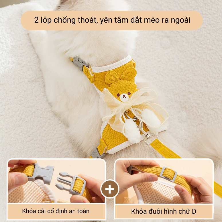 Yếm Dắt Chó Béc Bỉ Poodle Corgi Đi Dạo Cỡ Lớn K9 Tặng Kèm Dây Xích Mèo Cún Con Nhỏ Thú Cưng Ở Nhà Cực Ngầu Đẹp Dạng Thân