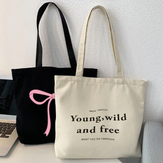 Túi Tote Vải Canvas Hoạ Tiết Hottrend Đa Năng Đi Học Đi Làm Đi Chơi Đi Du Lịch Đựng Sách Vở A4, Laptop 14inch, Quần Áo