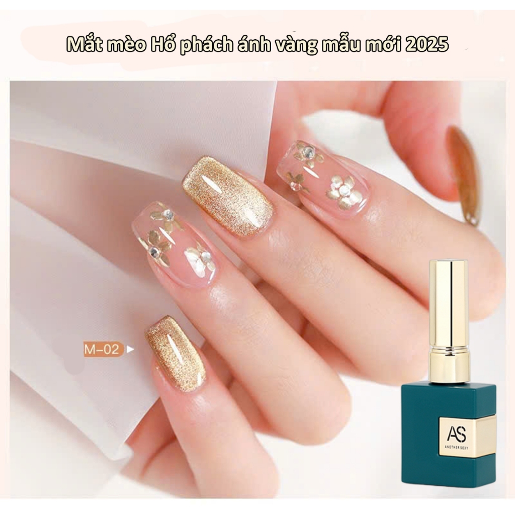 Sơn gel AS chính hãng mắt mèo hổ phách ánh vàng mẫu mới HOT trend 2025