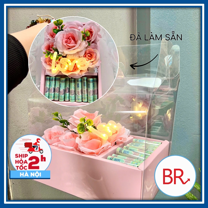 [Quà Tặng 20/11] Hộp Hoa Đựng Tiền Sang Trọng – Box Hoa Kèm Hoa Lụa Đẹp ...