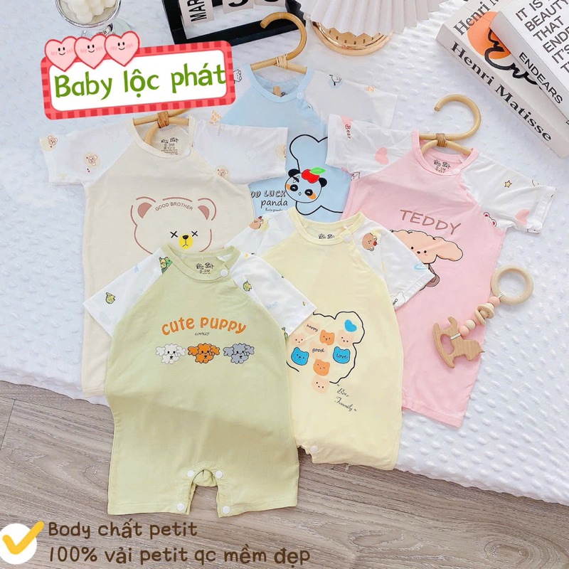 (BD 10) Bộ body Lộc Phát chất vải petit mềm mịn mát lạnh co giãn 4 chiều cho từ 3-9kg