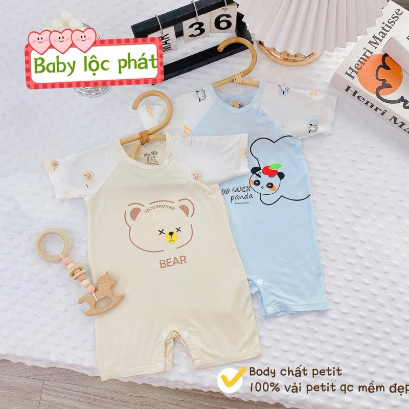 (BD 10) Bộ body Lộc Phát chất vải petit mềm mịn mát lạnh co giãn 4 chiều cho từ 3-9kg