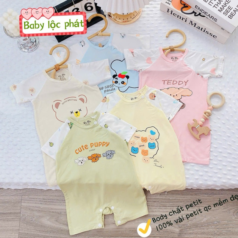 (BD 10) Bộ body Lộc Phát chất vải petit mềm mịn mát lạnh co giãn 4 chiều cho từ 3-9kg