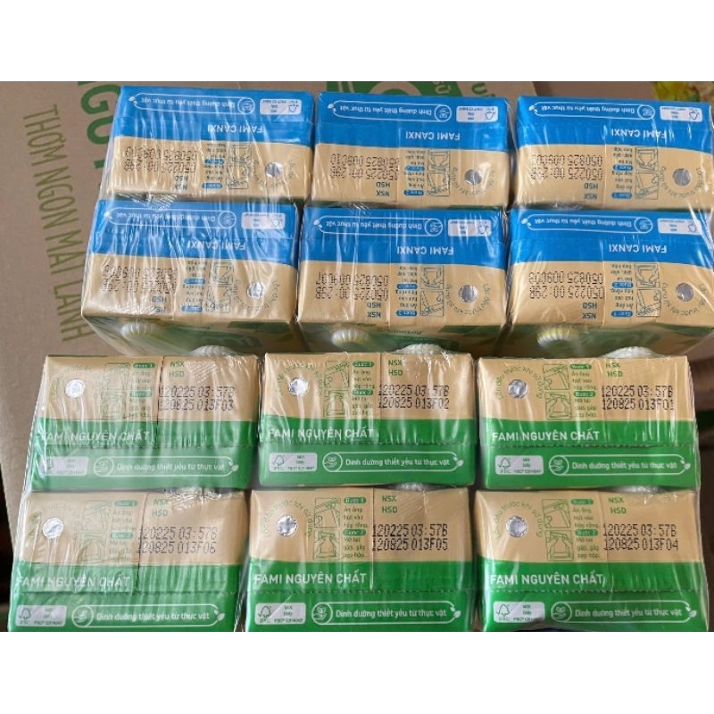 Thùng sữa đậu nành Fami Nguyên chất  mix các vị (36 hộp 1 thùng x 200ml )