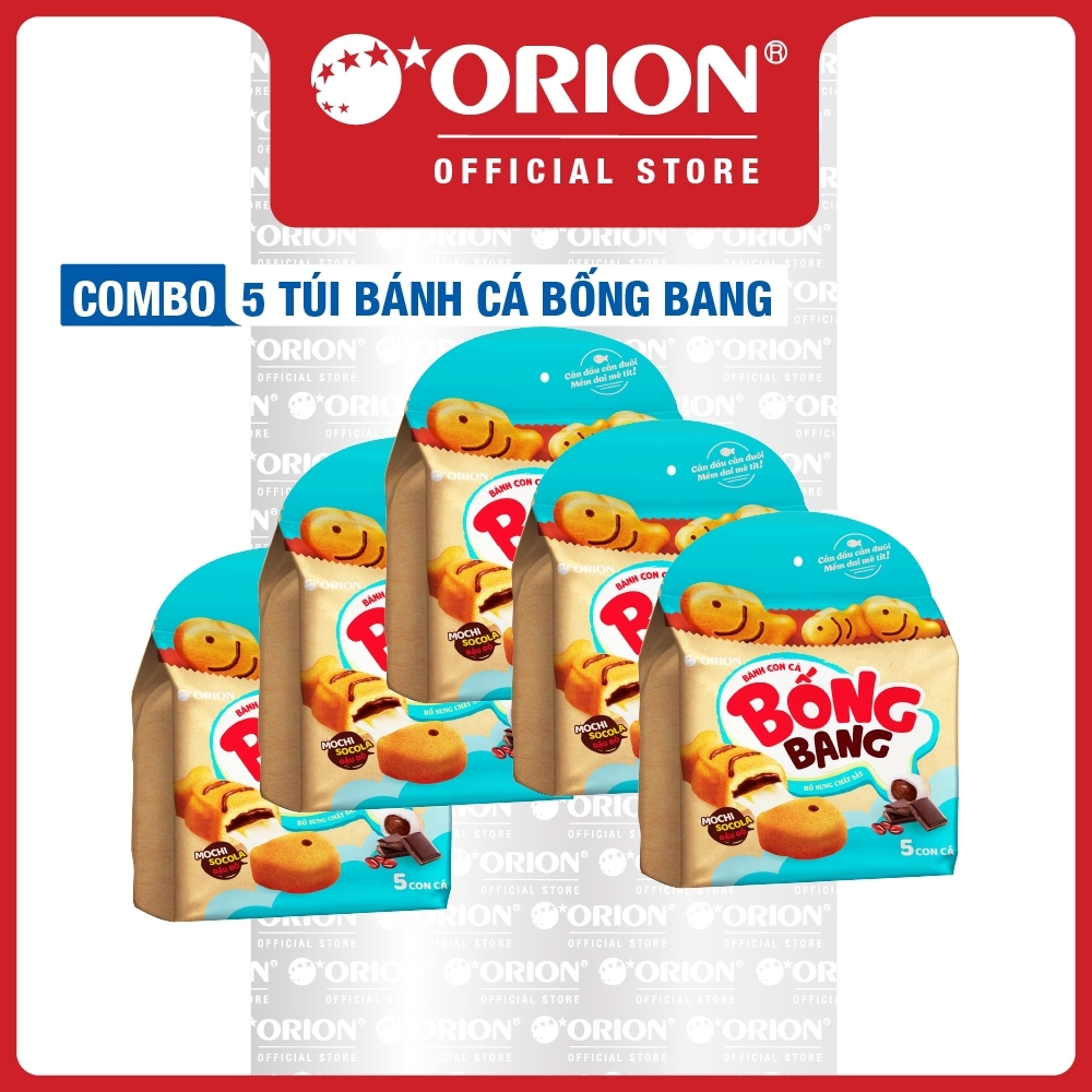 [LIVESTREAM] COMBO 5 Túi Bánh Con Cá Bống Bang nhân MOCHI SOCOLA Đậu Đỏ (145g x 5 túi)