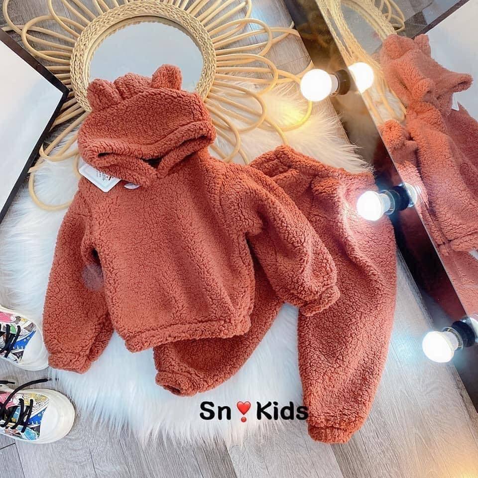 BỘ LÔNG MŨ GẤU CHO BÉ TRAI VÀ GÁI SIZE 6-18KG