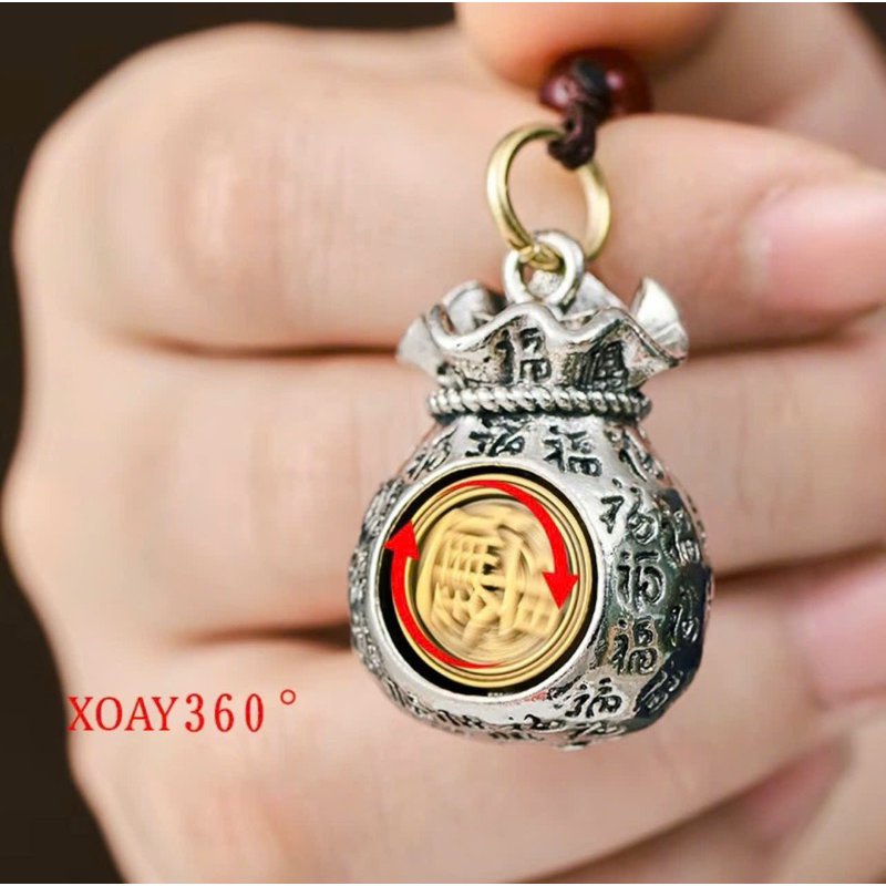 Móc Treo Chìa Khóa Túi Tiền Thần Tài 12 Con Giáp Xoay 360 độ, Túi Đựng Tiền Tài Lộc May Mắn