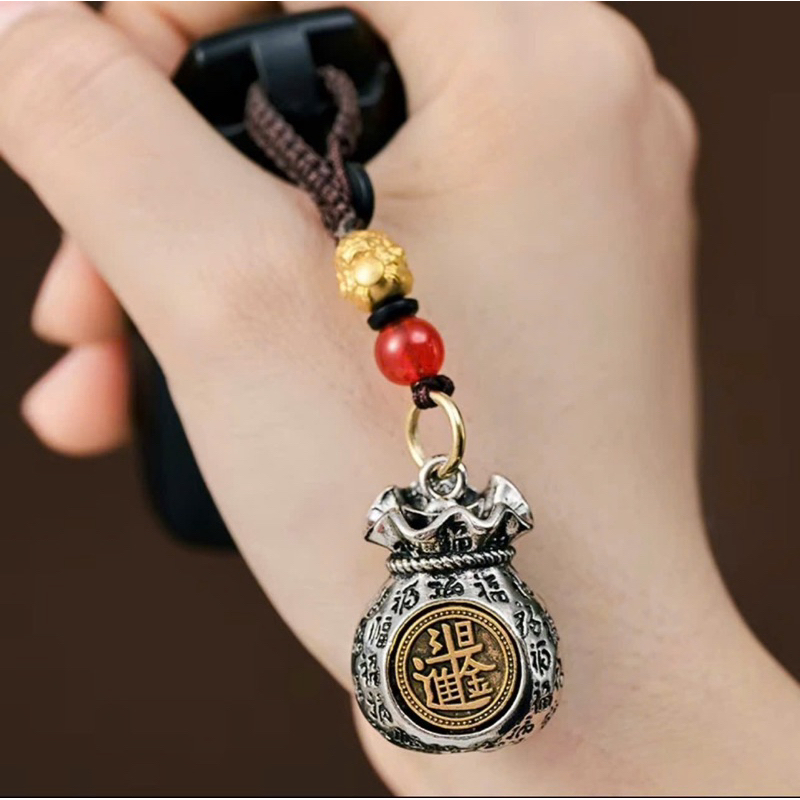 Móc Treo Chìa Khóa Túi Tiền Thần Tài 12 Con Giáp Xoay 360 độ, Túi Đựng Tiền Tài Lộc May Mắn