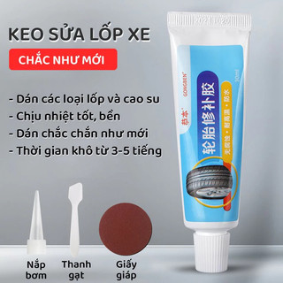 Keo Sửa Lốp Xe - Keo Va Lốp Xe , Trám Lốp Nứt Vết Rách Lốp Cho Ô Tô, Xe Máy Đàn Hồi Cao Chịu Nhiệt Tối Dễ Dàng Sử Dụng
