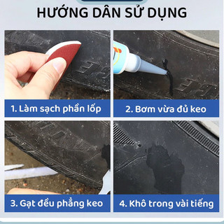 Keo Sửa Lốp Xe - Keo Va Lốp Xe , Trám Lốp Nứt Vết Rách Lốp Cho Ô Tô, Xe Máy Đàn Hồi Cao Chịu Nhiệt Tối Dễ Dàng Sử Dụng