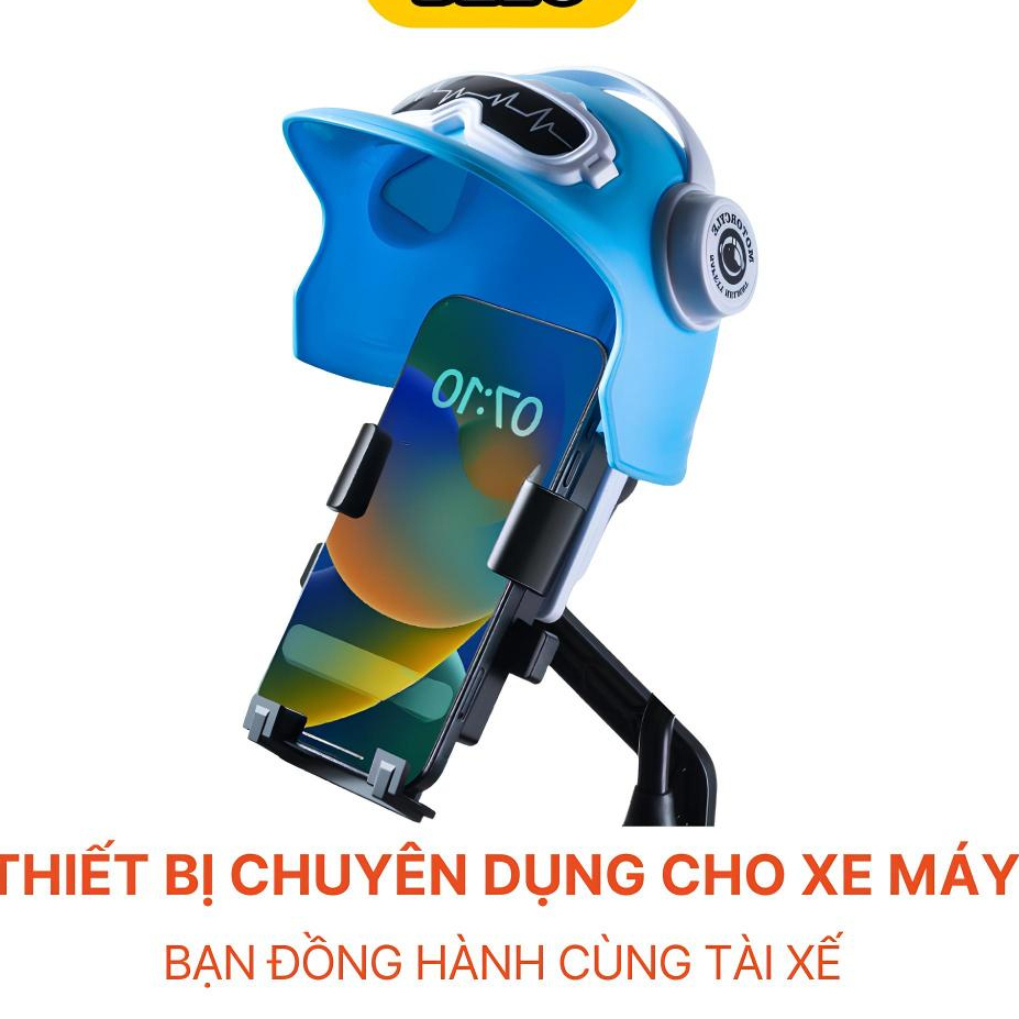 Giá đỡ điện thoại kẹp chân gương trên xe máy có mũ che mưa che nắng chống chống cướp giật