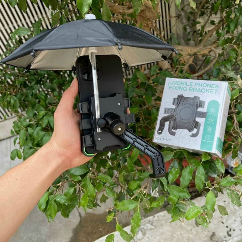 Giá Đỡ Điện Thoại Xe Máy Gắn Chân Gương Kèm Ô – Tiện Lợi, Chắc Chắn, Bảo Vệ Tốt Nhất