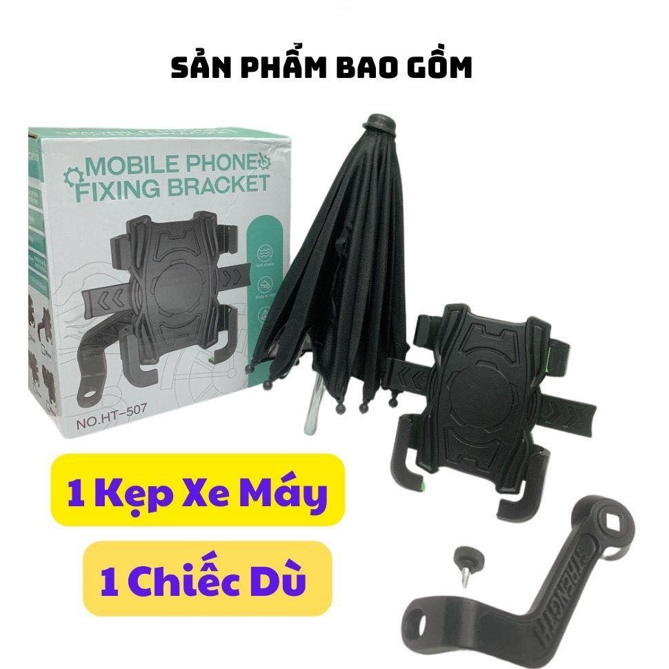Giá Đỡ Điện Thoại Xe Máy Gắn Chân Gương Kèm Ô – Tiện Lợi, Chắc Chắn, Bảo Vệ Tốt Nhất