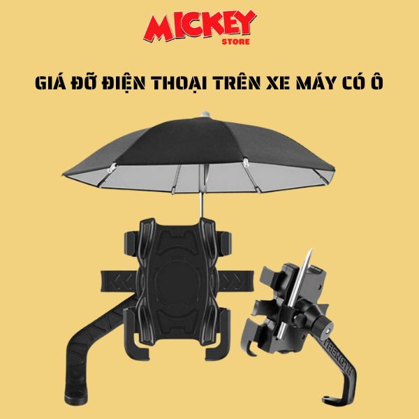 Giá Đỡ Điện Thoại Xe Máy Gắn Chân Gương Kèm Ô – Tiện Lợi, Chắc Chắn, Bảo Vệ Tốt Nhất
